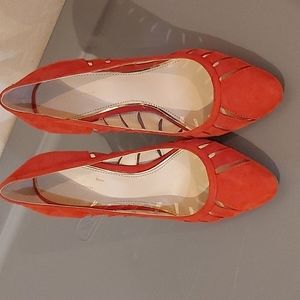 Burnt orange heels with cut out details